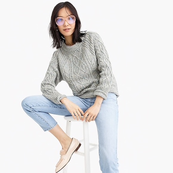 NWT J Crew Donegal Cable Knit Sweater. Pink. - Picture 4 of 6